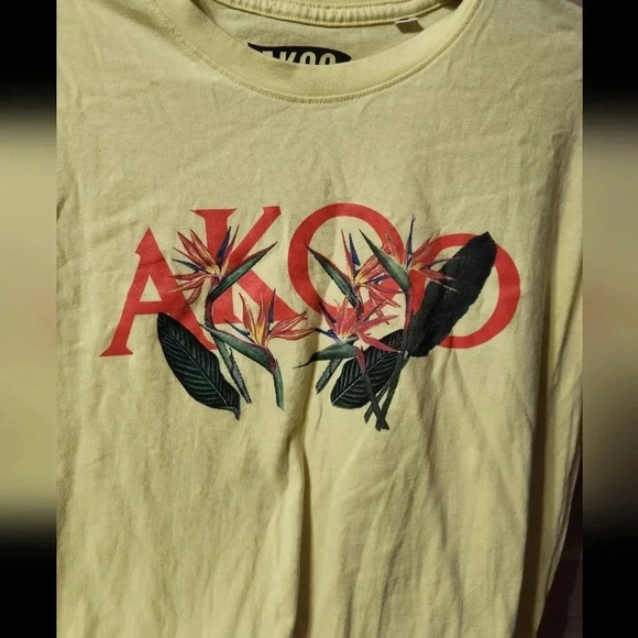 AKOO Tropical Butter Yellow Short Sleeve Graphic Tee - Picture 3 of 4